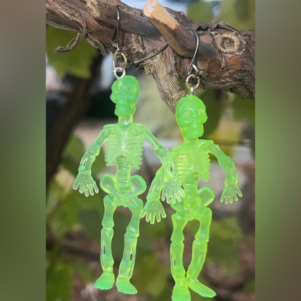 Glow-in-the-Dark Skeleton Earrings for Kids